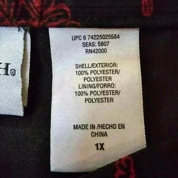 Jaclyn Smith Skirt Womens 1X Black Red Lined Side Zip Whimsygoth Witchy - Picture 2 of 14